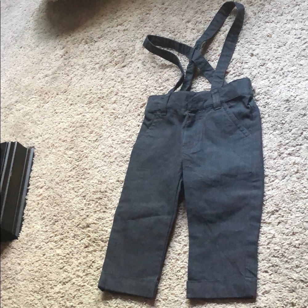 Gray Pants suspenders